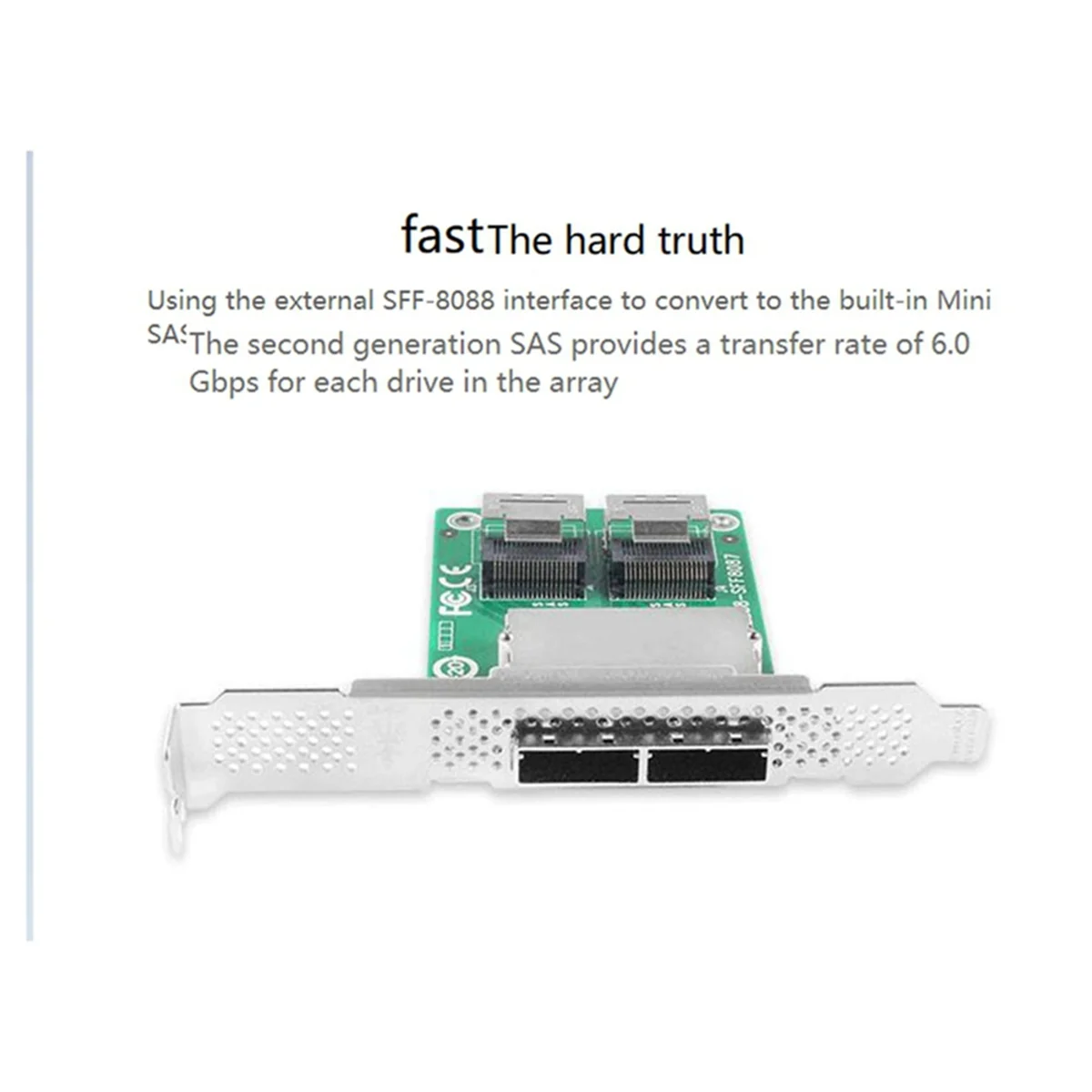 بطاقة محول صغير ثنائي المنفذ من SAS ، ، بالبطاقة الداخلية إلى الخارجية