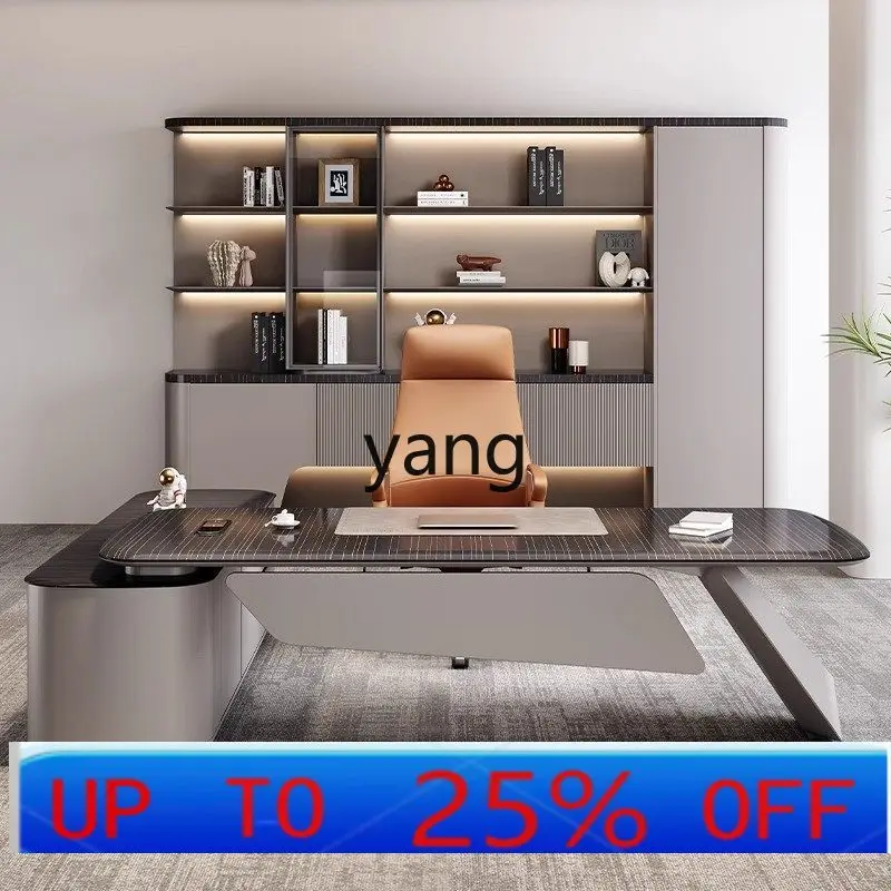 

LMM light luxury desk high-end boss table manager office table and chair combination