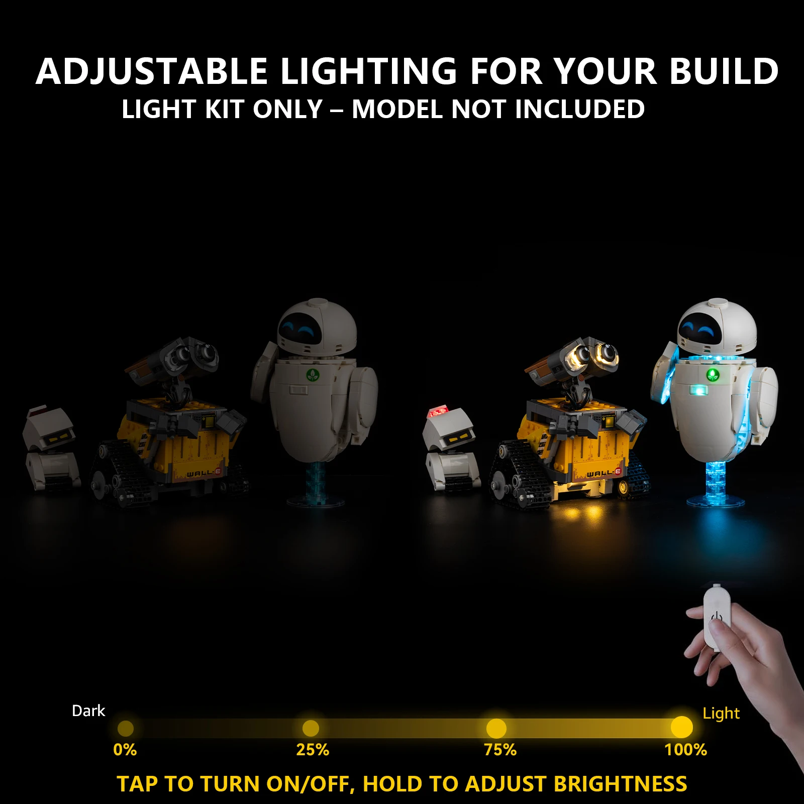 ชุดไฟ LED สำหรับวอลล์-อีและอีฟ 43279 ชุดของเล่น DIY (ไม่รวมตัวต่อ)