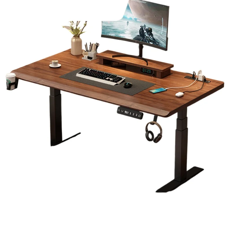 Solid wood electric lifting table