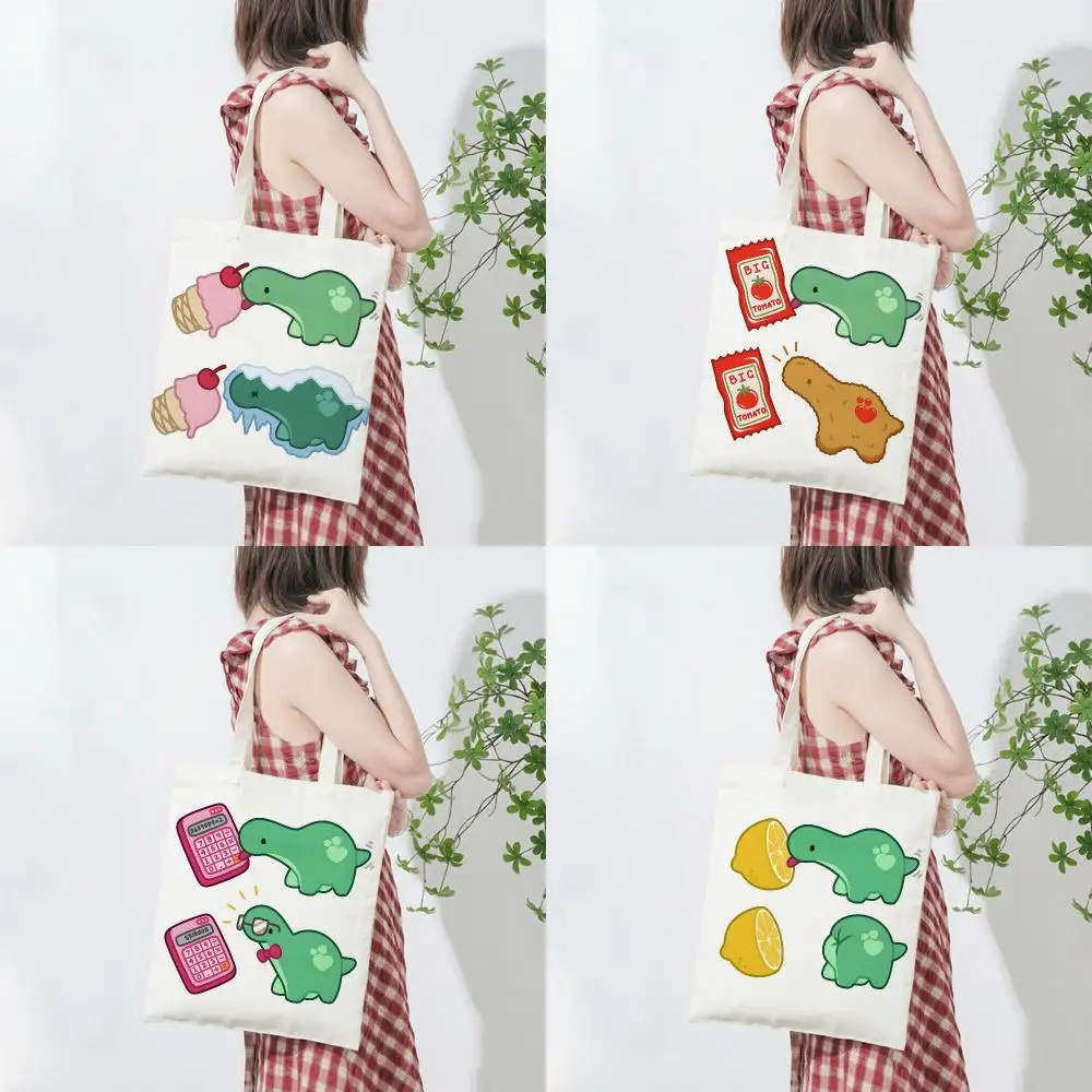 creature legend N-Nessie Storage Bags Lightweight Printed Canvas Bag Portable Daily Shopping Shoulder Bag