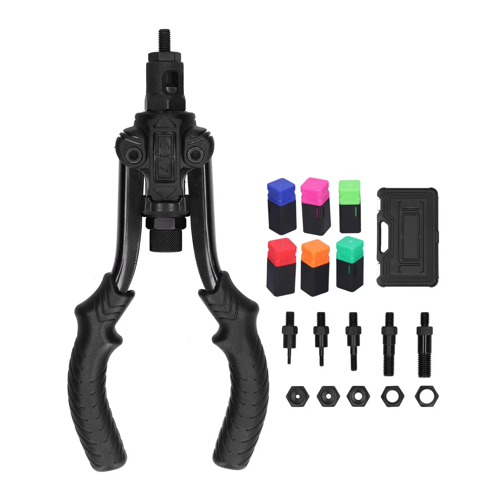 Juego de remachado eléctrico inalámbrico con tuerca de remache manual, mandriles M3 M4 M6 - Kit de herramientas para remachado eficiente
