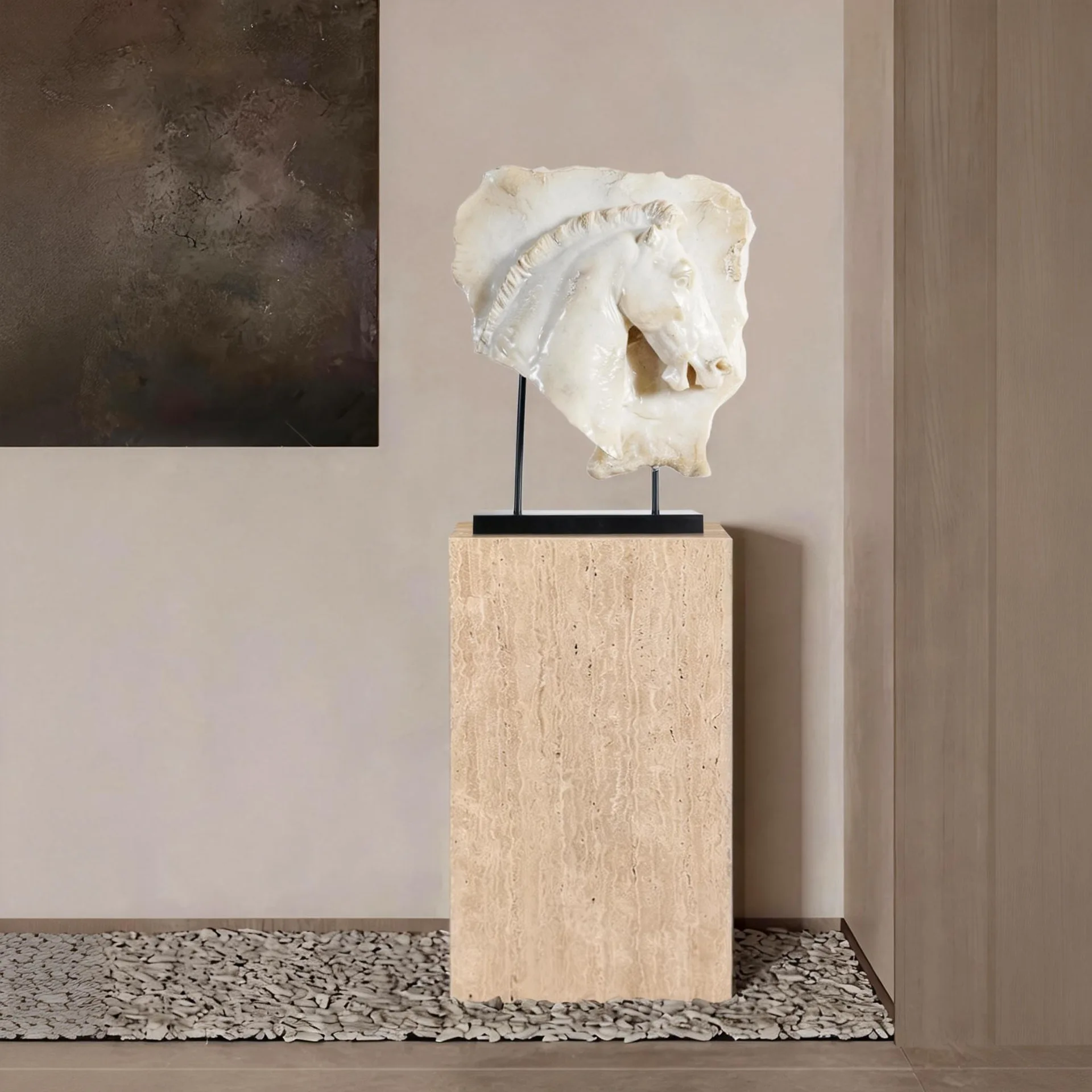 Athens retro horse head sculpture living room entrance office desktop decoration villa hotel art high-end ornament