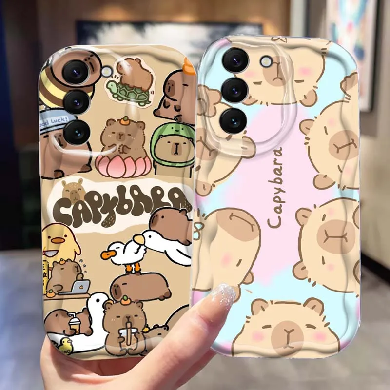 

Capybara Cartoon Cute For Samsung S25 S24 S23 S22 S21 S20 A04 A05s A05 A06 Ultra Plus FE 5G Wave Oil Phone Case