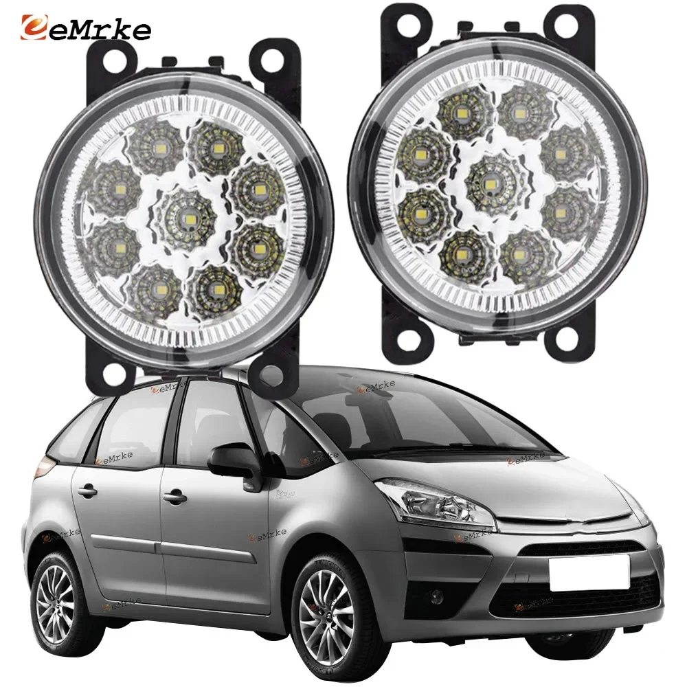 EEMRKE 2-PCS Car-Styling 9 Led Fog Lights DRL for Citroen C4 Picasso, Grand C4 Picasso UA UD 2006 2007 2008 2009 2010 2011 2012