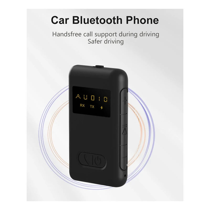 بلوتوث اللاسلكية متوافق 5.0 استقبال ، محول الارسال ، 3.5 مللي متر جاك لموسيقى السيارات ، استقبال سماعة الصوت ، دائم ، 2 في 1