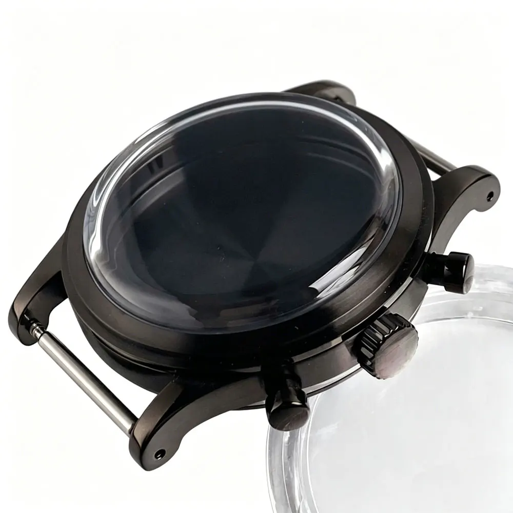 38mm Stainless Steel Rose Gold/Silver/Black PVD Quartz Watch Case For MIYOTA OS20 OS21 VK63 VK64 Mineral Crystal Watch Parts view 5