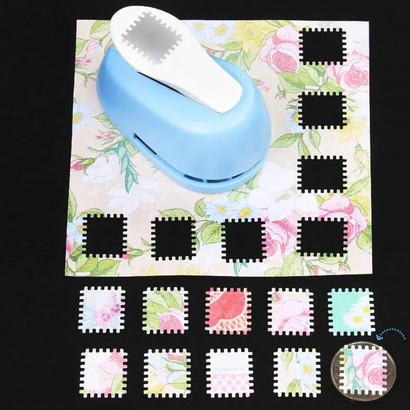 Neue Stempel Grenze DIY Punch Form Handwerk Präge Maschine Runde Loch Zahn Puncher Embosser Farbe Zufällig