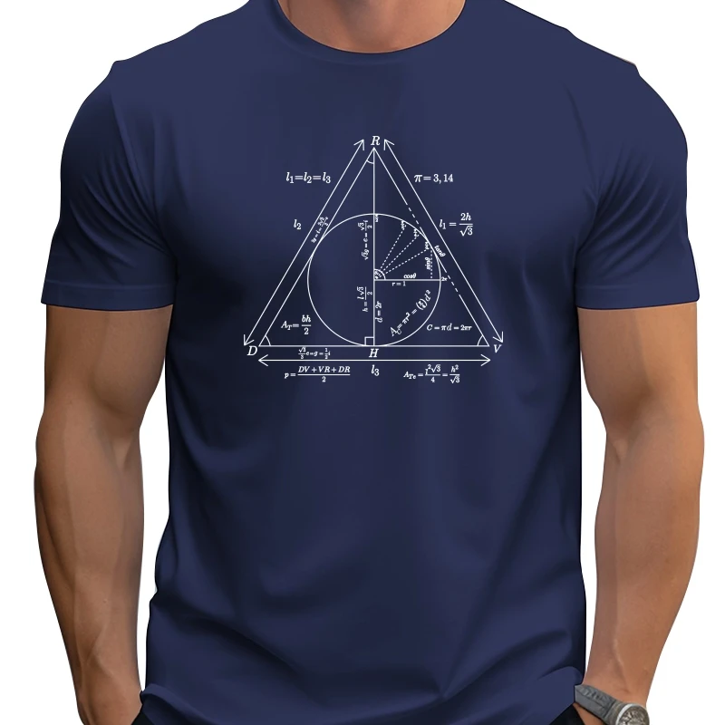 

Качественная модная мужская футболка с коротким рукавом Mathly Hallows (чистая версия) мужская повседневная модная крутая мужская футболка с круглым вырезом