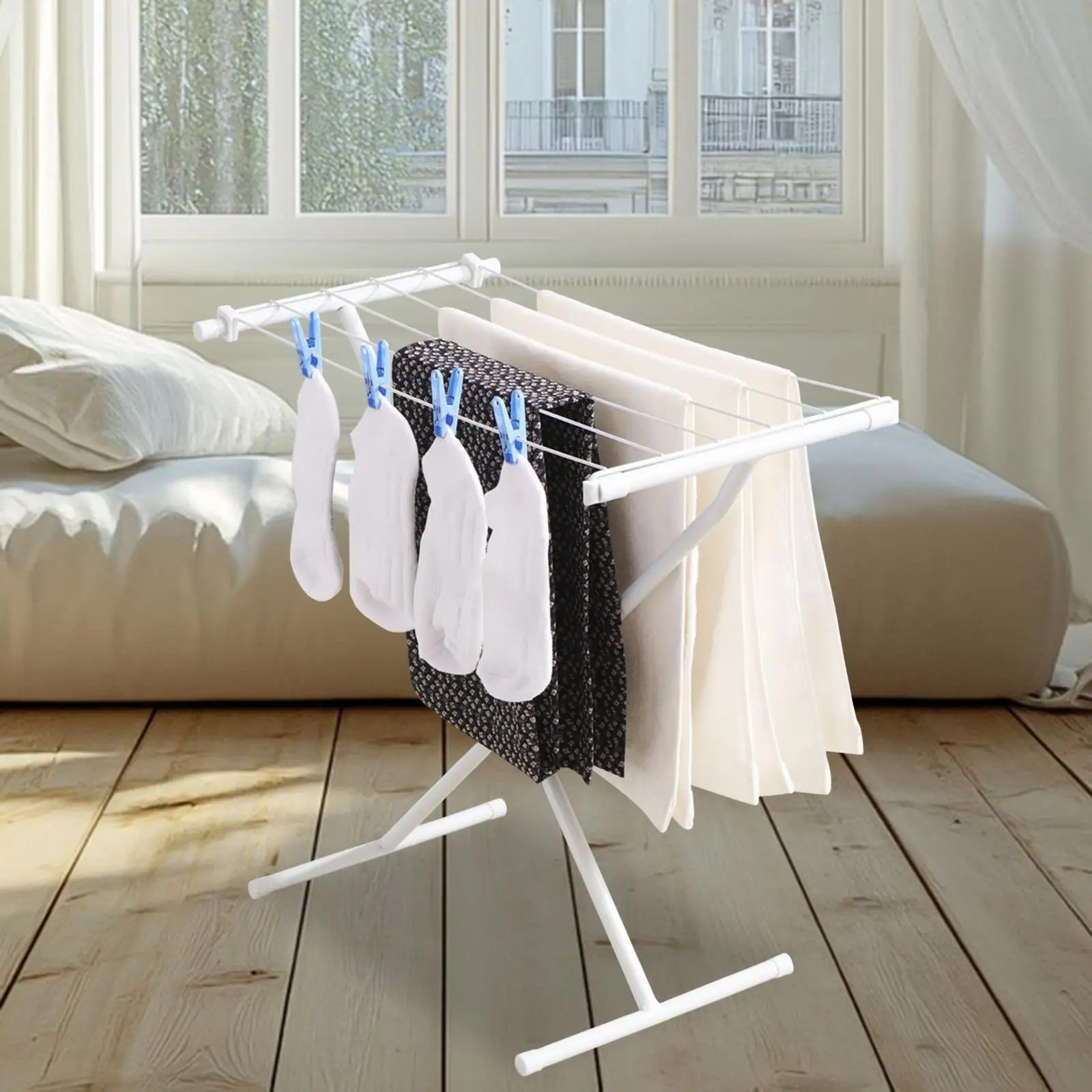 

Clothes Drying Rack Simple Clothes Airer Drying Rack for Laundry Room Apartment Pants Clothes Skirts Towels Linens Pillows Yard