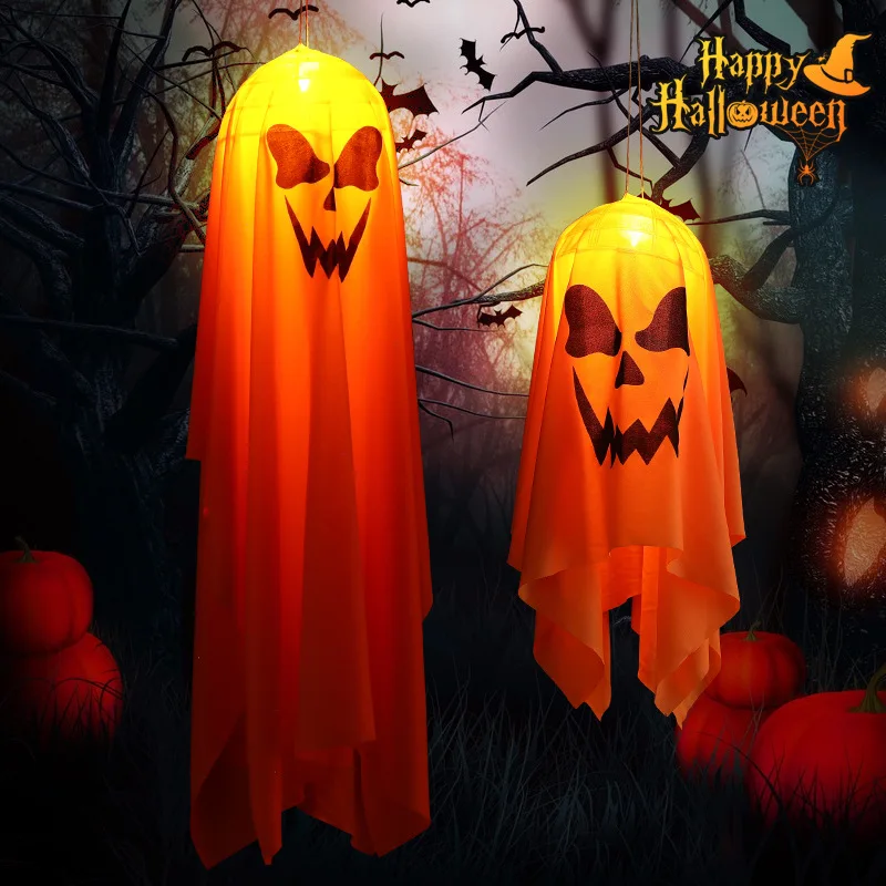 

Halloween Fabric Decorations LED Glow Ghost Indoor Outdoor Home Decor Supplies Haunted House Spooky Bar Hanging Horror Props