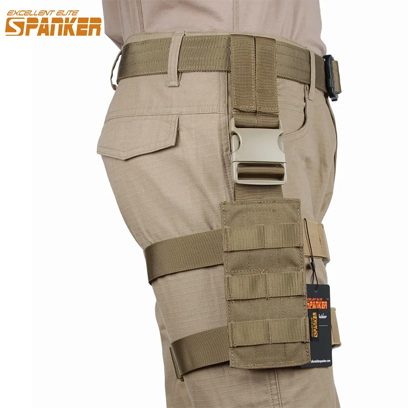 

EXCELLENT ELITE SPANKER Tactical Drop Leg Holster Left/Right Leg Universal Pistol Bag Pouch Molle Legs Harness Quick Pull Draw