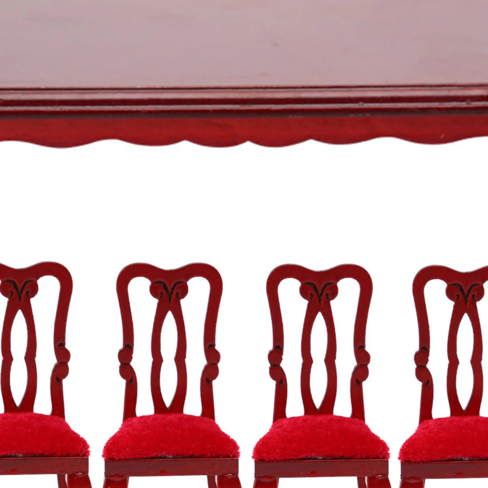 Cute Dollhouse Table Miniature 1:12 Decor Accessories Gifts Dining Room DIY Toys Ornament Dining Table and 6 Years Old