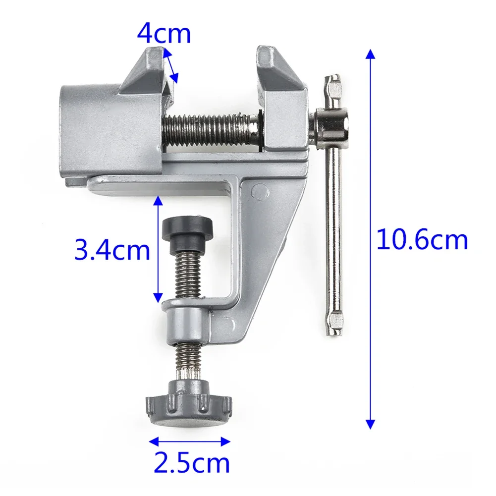 Aluminum Alloy Miniature Small Jewelers Hobby Clamp On Table Bench Vise Mini Tool Vise Muliti-Funcational DIY Craft Repair Tool