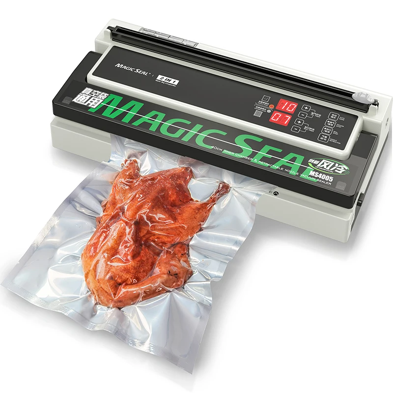 MAGIC SEAL Commercial Household Food Vacuum Sealer Packaging Machine MS4005 Dry and Wet Vacuum packer With Air Cooling System