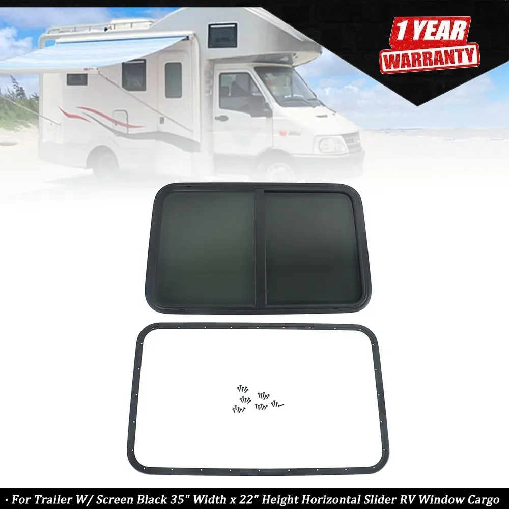 

W/ Screen New 35" Width x 22" Height Horizontal Slider RV Window Cargo Trailer