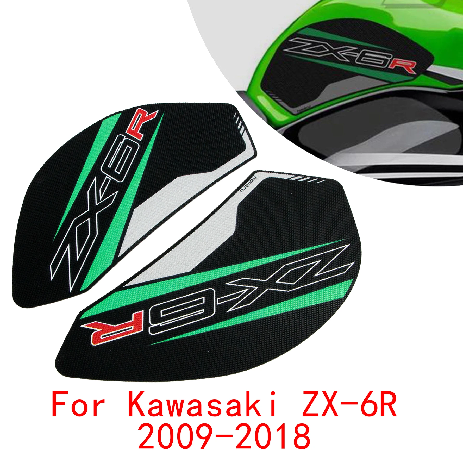 

ZX6R 2018, боковая накладка на бак мотоцикла, защита наколенника, противоскользящая наклейка для Kawasaki ZX 6R ZX-6R 2017 2016 2015 2014-2009