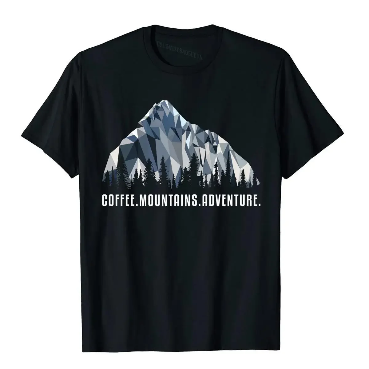 Funny Hiking Shirt Coffee Mountains Adventure Low Poly Gift Cotton Mens Tops T Shirt Summer T Shirts Gothic Latest