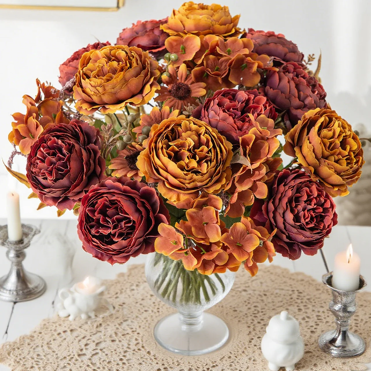 Artificial Flower Silk Persian Peony Outdoor Garden Festival Garland Wedding Bride Bouquet Home Office Table DIY Gift Decoration