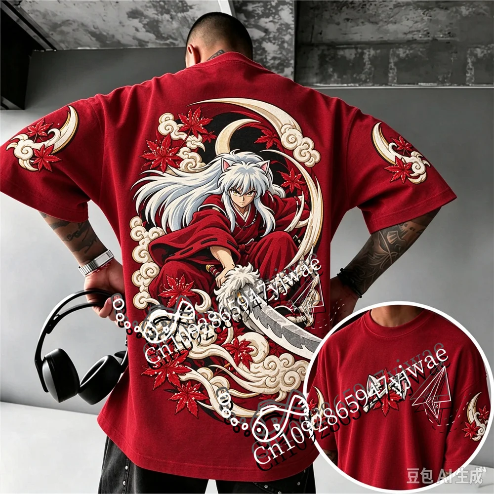 Inuyasha Kagome Miroku Kikyo Sesshomaru Unisex Loose-Fitting Short-Sleeved Top Fashion Streetwear Y2k Top Men Women T-Shirt