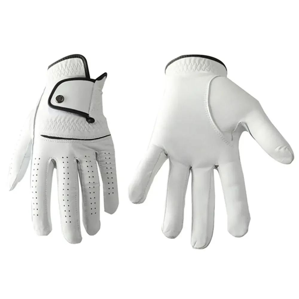 

Мужские спортивные перчатки для гольфа из овчины, дышащие одинарные кожаные перчатки для гольфа для левой руки, максимальная ручка, нескользящие аксессуары для гольфа