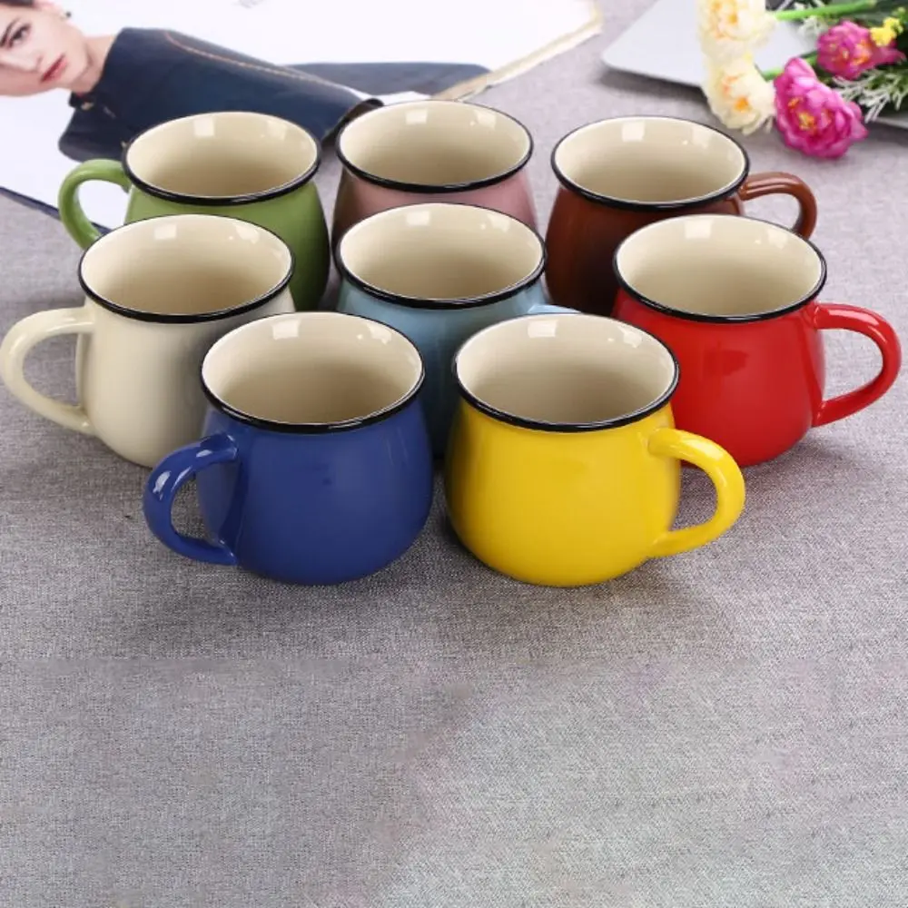 Water Cup Nordic Ceramic Milk Cup Solid Color 300/400ml Coffee Mug Vintage Tea Cup Living Room