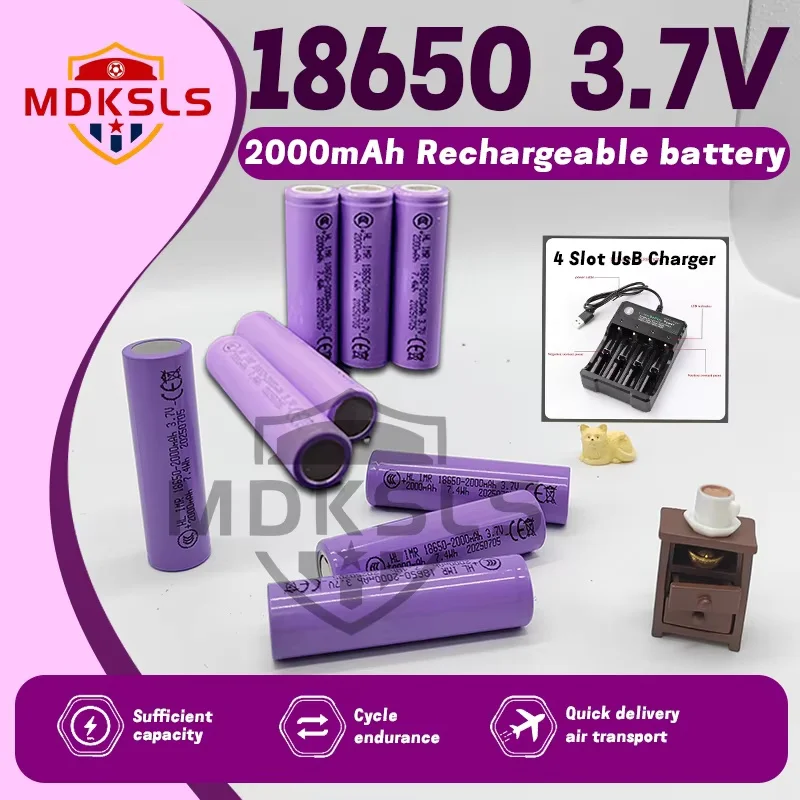 3.7V 2000mAh 18650100% New Original 18650 Battery Rechargeable Battery High-current for Flashlight Batteries for 18650 Battery