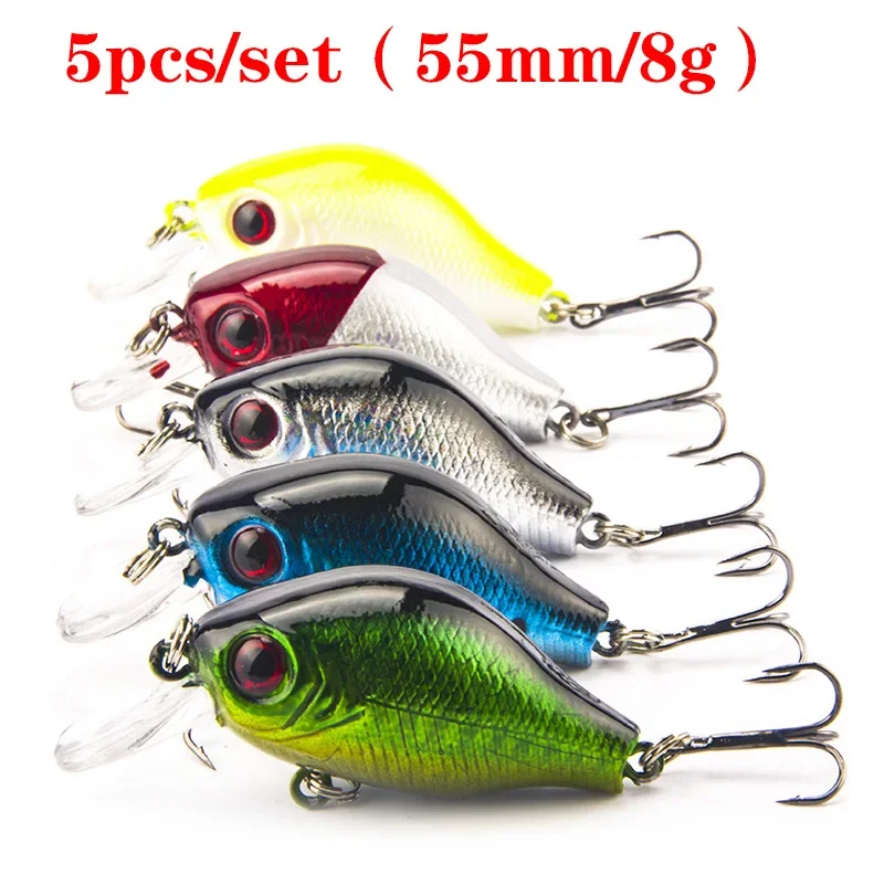 Almighty Mixed Fishing Lure Set Fishing Hard Bait Minnow Floating Swing Crankbait Crazy Wobblers Artificial Bionic Crank Lures