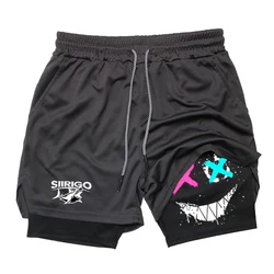 Summer New Men'S Two-In-One Sports Shorts Gym Running Training Straight Breathable Quick-Drying Shorts Casual Street Trendshorts