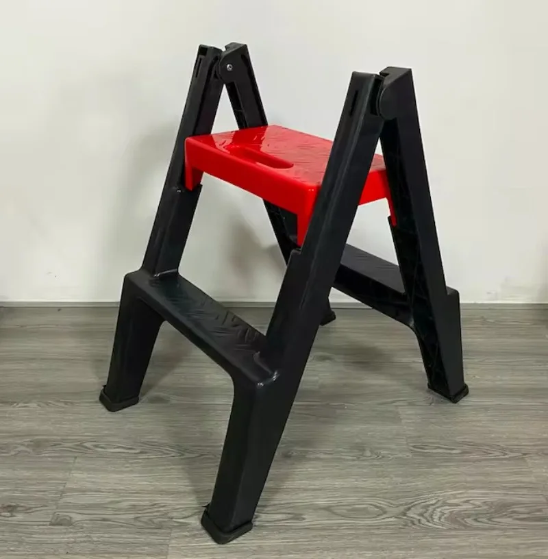 High quality Plastic Double Side Car Cleaning Stool Lightweight Collapsible Step Stool Ladder with Anti-Slip Surface