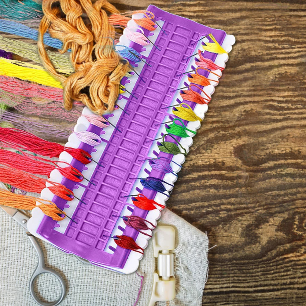 

50-Hole Cross Stitch Row Line Board Craft Storage Holder Cross Stitch Thread Holder Winding Board for Sewing Needlework Knitting