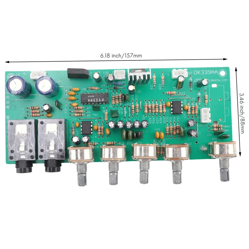 Digital Microphone Amplifier Tone Board PT2399 Karaoke Reverb Preamplifier Board Dual AC12-15V-A22U view 5