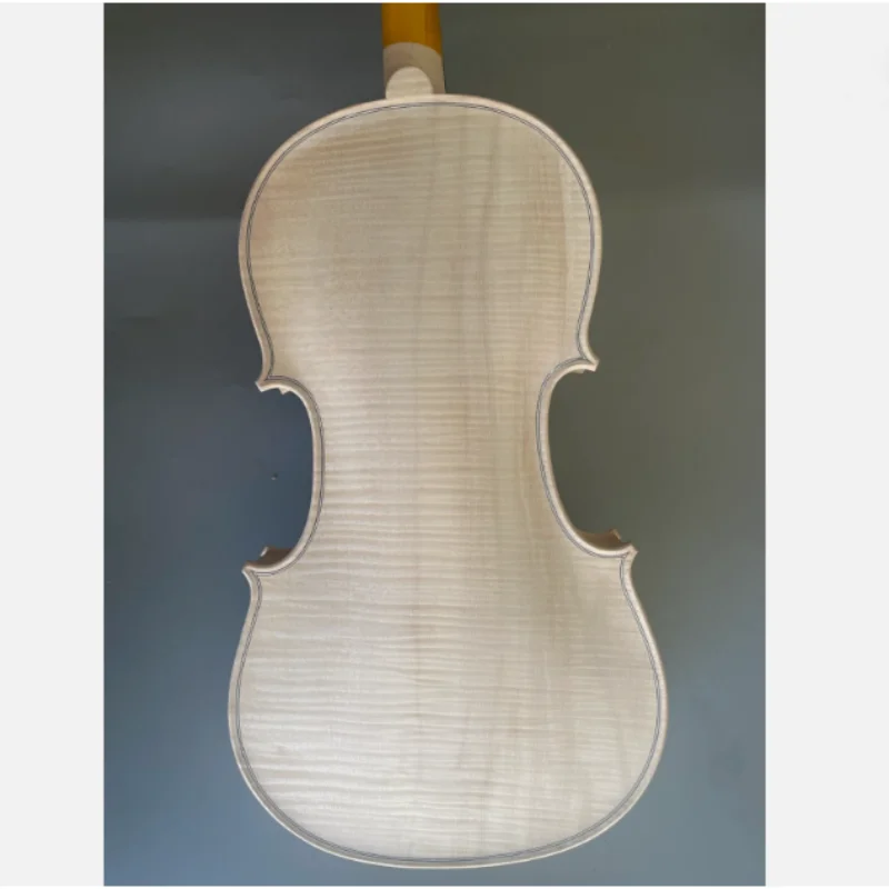 Violín avanzado sin terminar 4/4, violín de arce flameado de una pieza, abeto hecho a mano