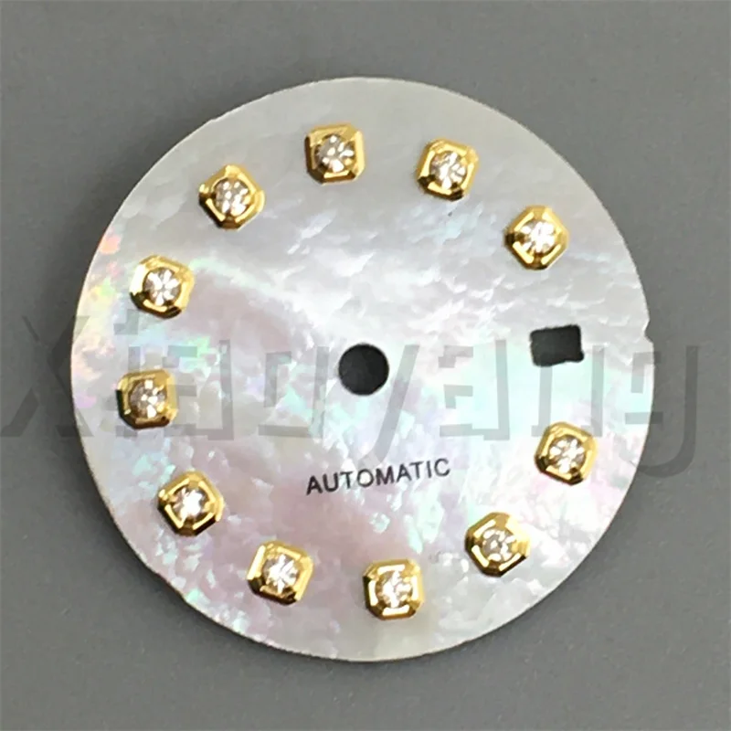 20.5mm Sunburst Pink Watch Dial Sunburst White Mother Pearl Dial Diamond Time Marks Fit 26mm NH05 Movement Replacement WatchPart