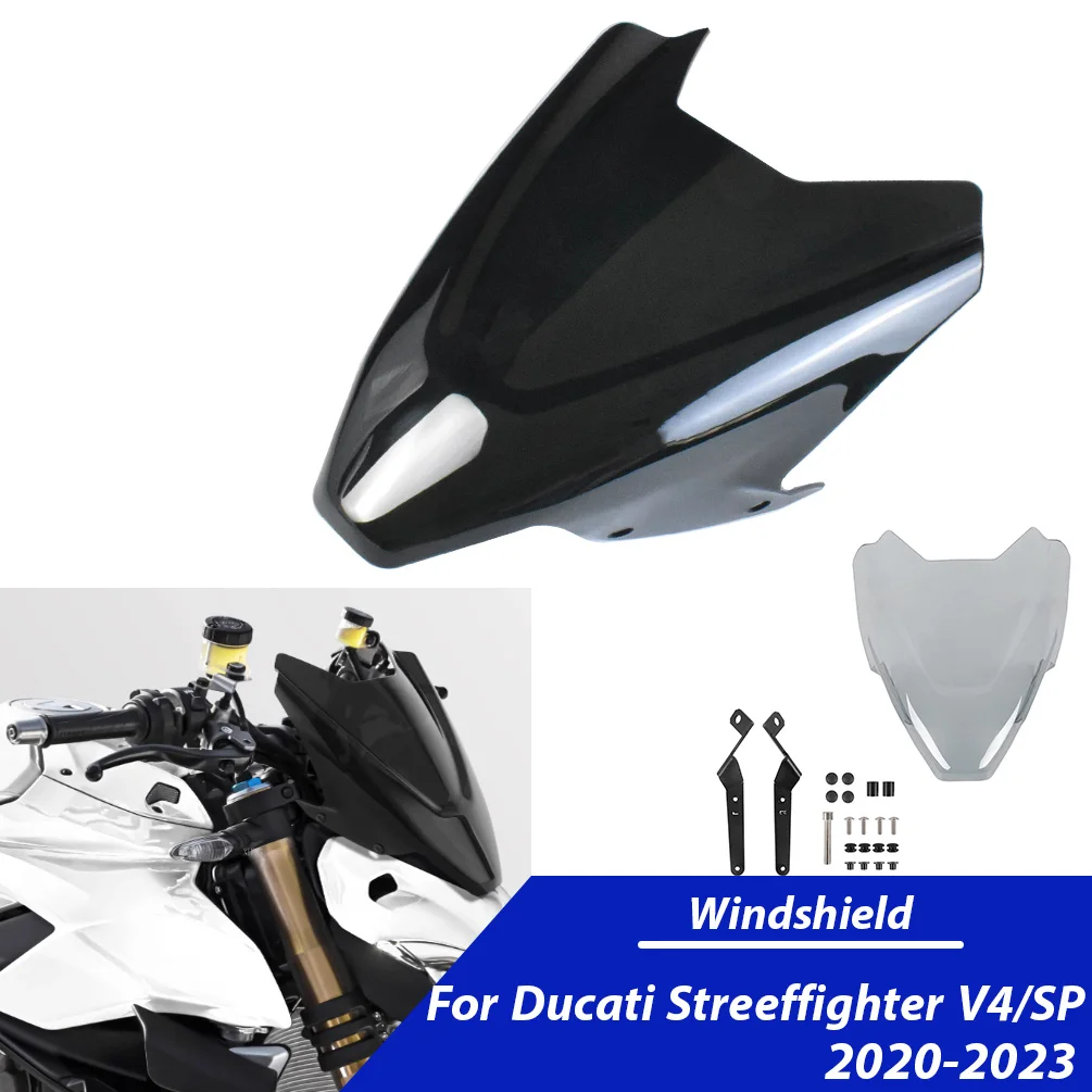

Ветровые дефлекторы для мотоциклов, переднее ветровое стекло для Ducati V4 S V4S 2020 2021 2022 2023 2024, аксессуары для ветрового стекла ﻿