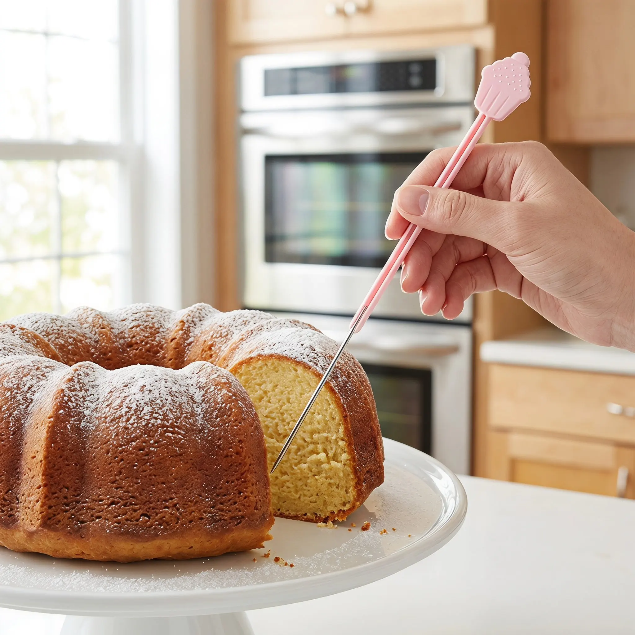 5Pcs Cake Doneness Tester Stainless Steel Foldable Baking Probe Reusable Needle for Bread Cupcakes Muffins Pastry Dishwasher