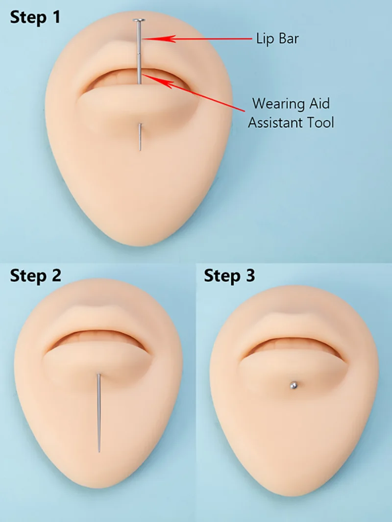 Chirurgenstahl-Körperpiercing-Werkzeug-Set, professionelle Nadeln, Klemmzange, Handschuhe, Zugstift, Werkzeug für Lippen, Nase, Nabelpiercing-Set, Schmuck – Detail 20