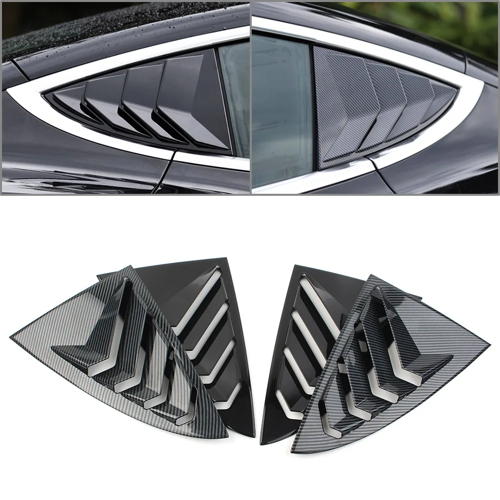 Gloss Black Car Side Vent Window Scoop Louver Decoration Cover Trim Accessories For Tesla Model 3 2017 2018 2019 2021 2022