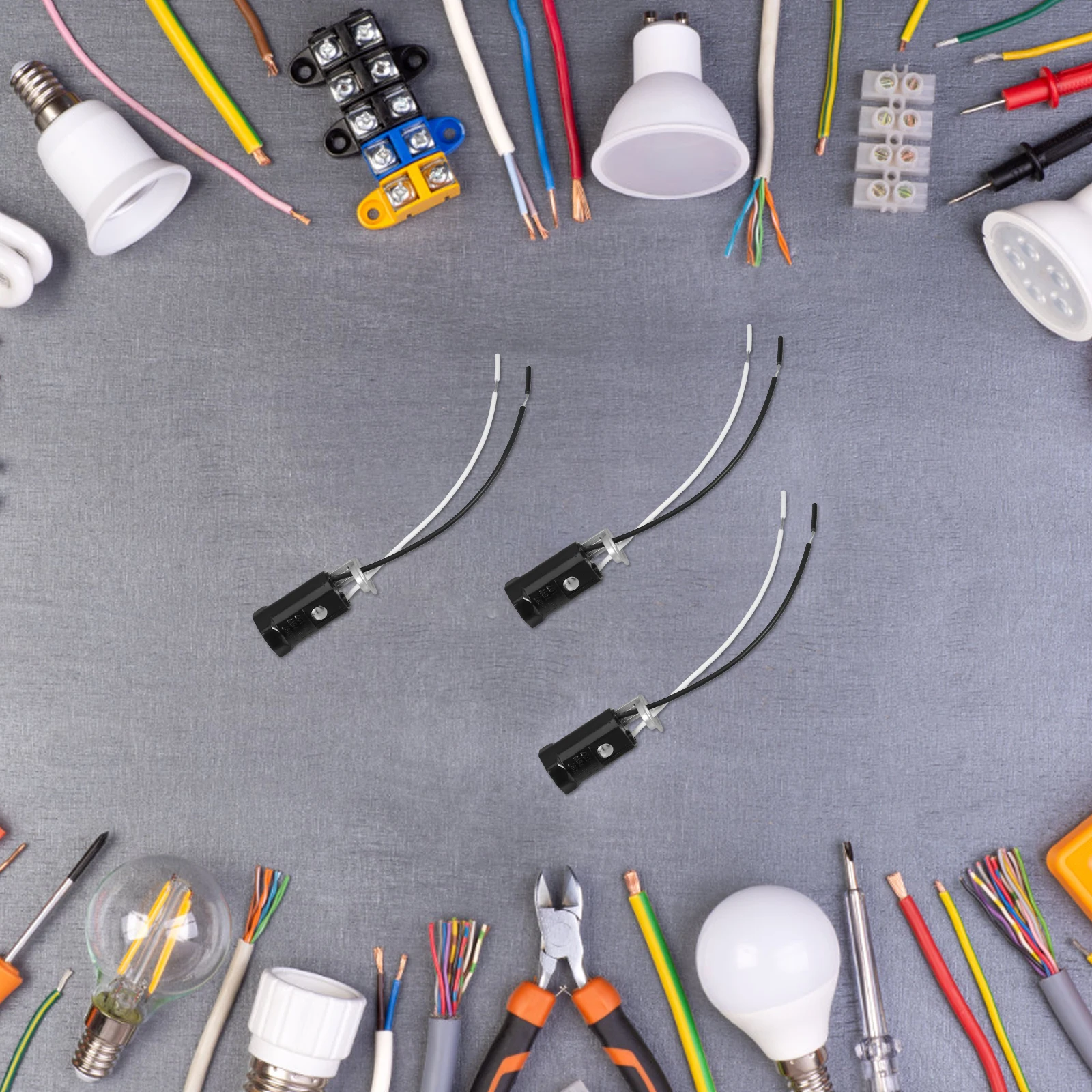 

5pcs E12 Plug in Holder Vintage Socket Small Base for Ch Clamp Vintage Lamp Holder Wall Table Lamps Safe Material