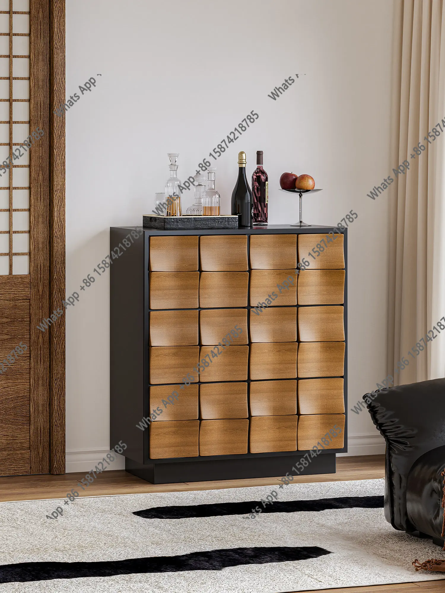 

Kawadano medieval card door cabinet living room retro chessboard six chest cabinet old hotel decoration storage locker