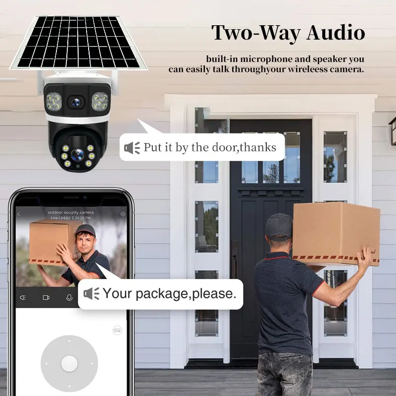 4 k12mp Dual Lens Solar kamera Outdoor Security Wifi Überwachungs kameras mit Solar panel Human Detection 4g Sim Ptz CCTV-Kamera