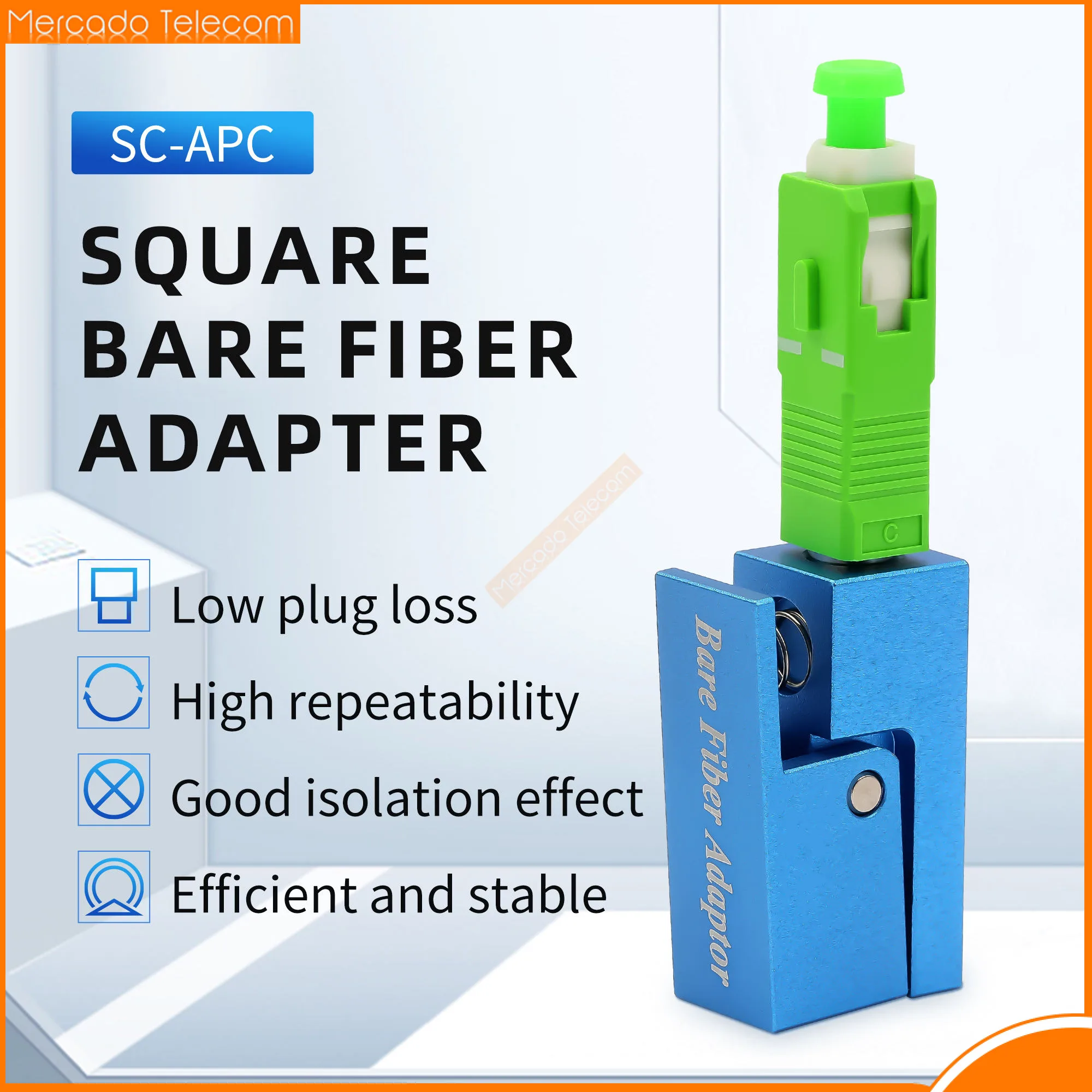 

New SC UPC APC Square Bare Fiber Adapter Connector Optic Fiber Flange Temporary Succeeded OTDR Test Coupler Special