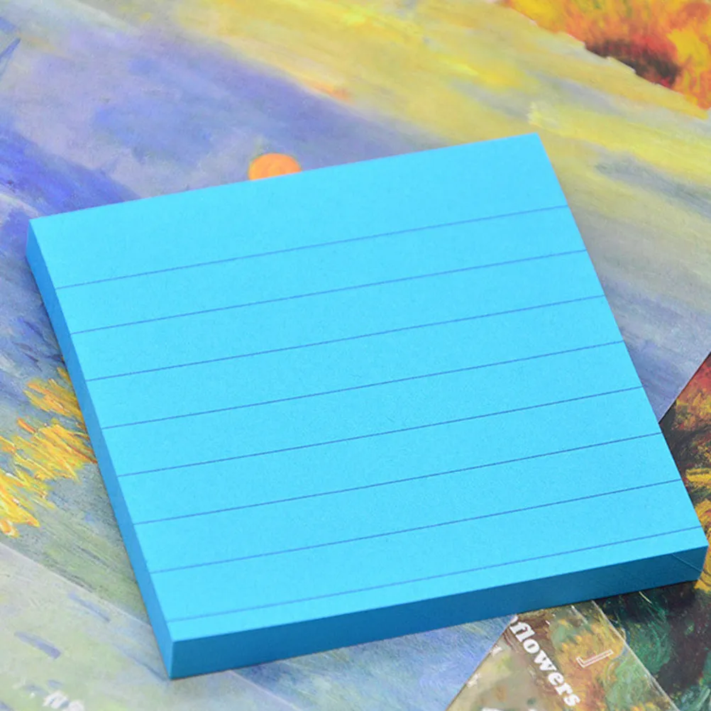 

4Pcs Square Index Sticky Notepads Memo Pad Self-Stick Notes Striped Kraft Paper for Office Home School Wall Fridge Desktop