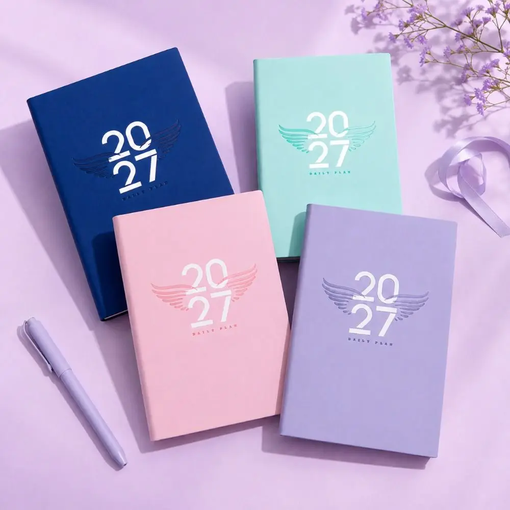 Portable A5 2027 Schedule Book Planner Reminder To Do List Daily Planner Book Textured PU Agenda Book Office Supplies