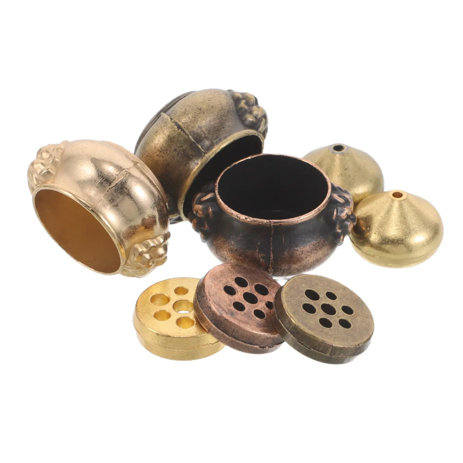 5Pcs Metal Incense Tray Alloy Cone Burner Holder for Essence Sticks Aromatherapy Decorative Table Top Burner Spa Yoga Office