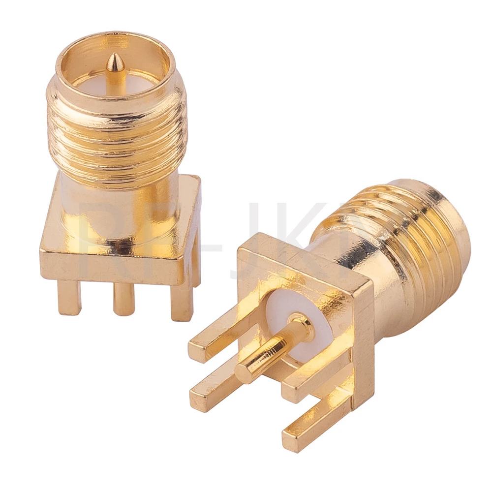 10Pcs SMA Stecker Weibliche Jack Adapter Solder Rand PCB Gerade rechtwinklig Berg RF Kupfer Stecker Steckdose – Detail 3