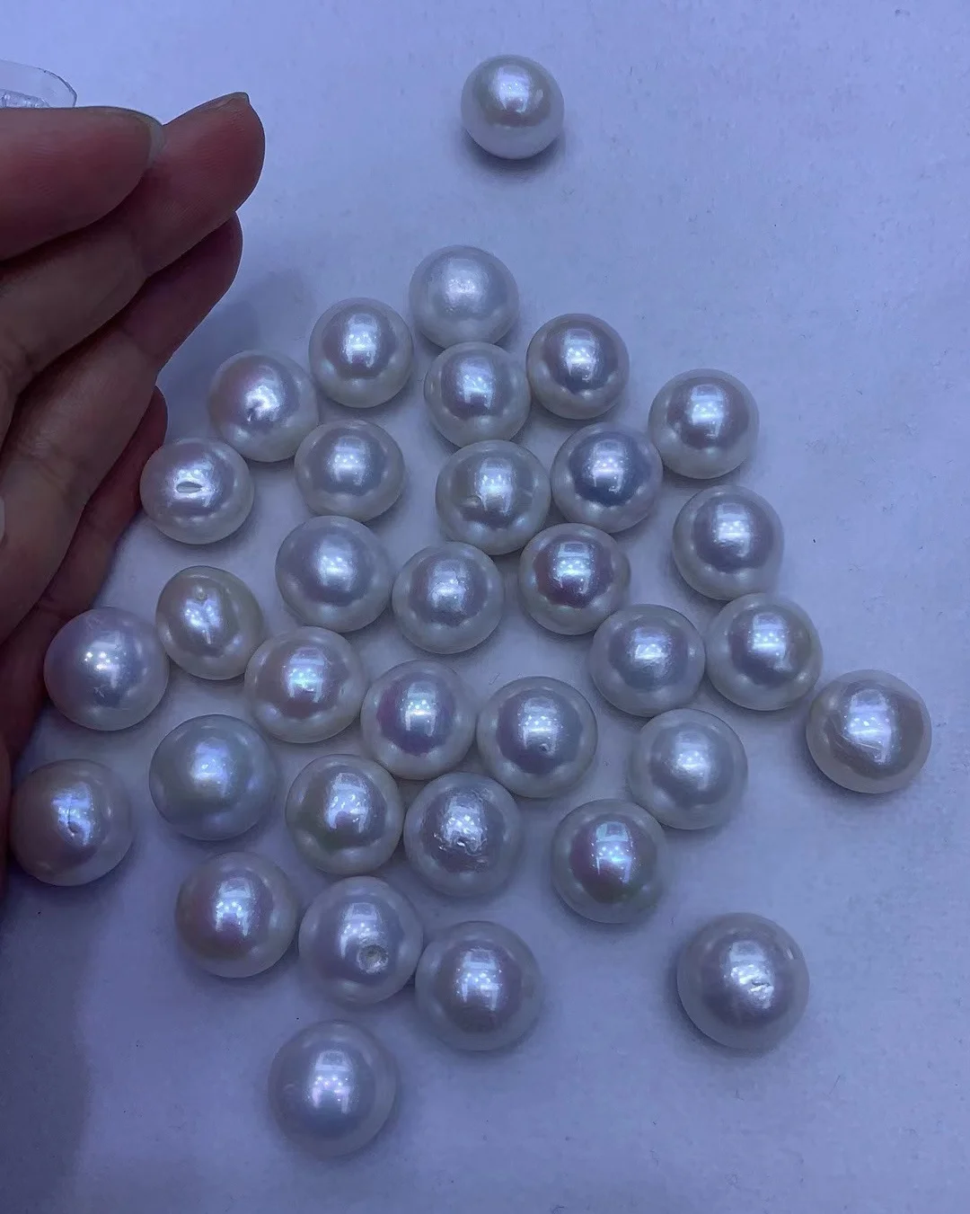 A Quality Edison Round Pearls Beads 10-14mm  No /Half /Full Hole Natural Freshwater Loose Pearls for Jewelry Making Accessories