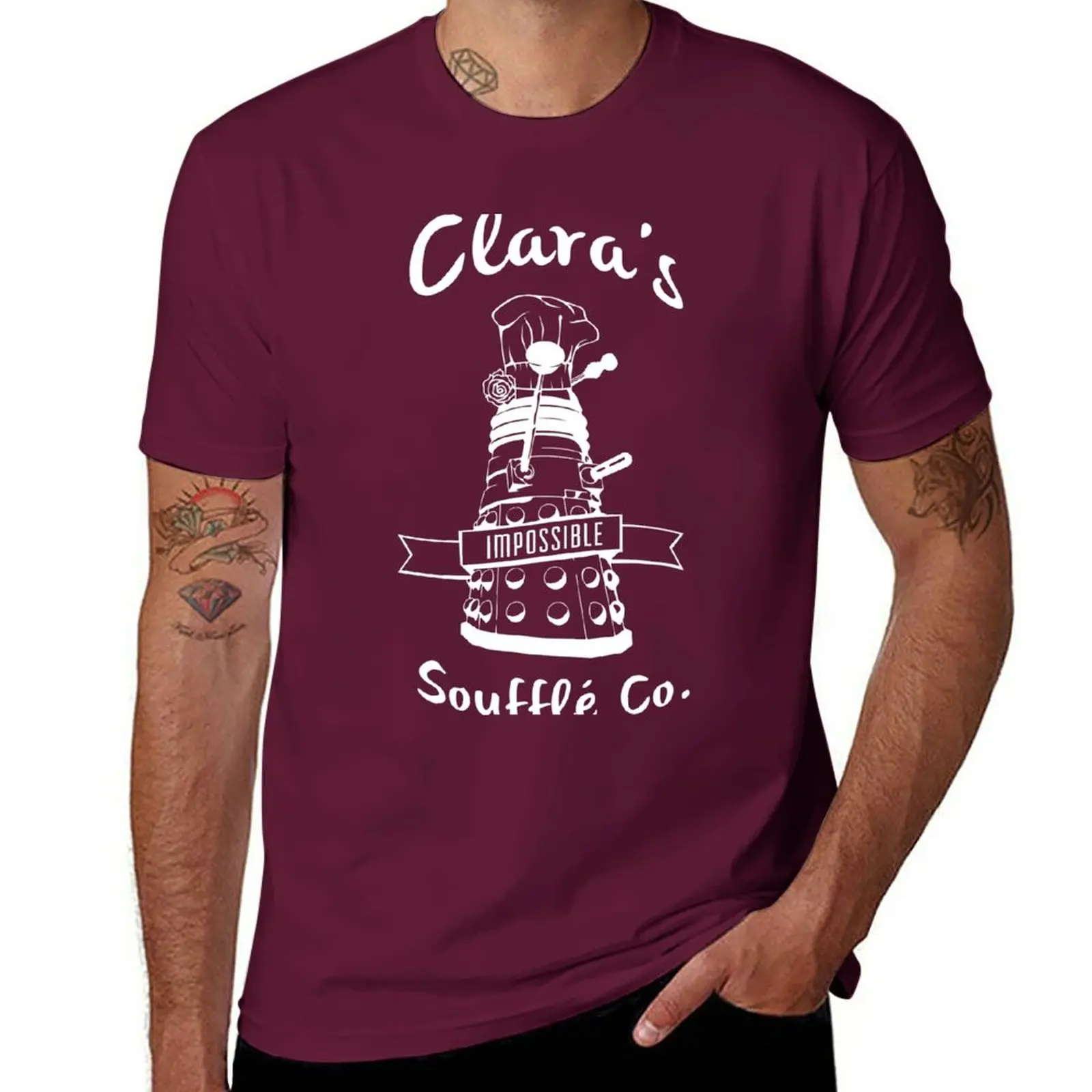 New Clara's Impossible Soufflé Company (White) T-Shirt sweat shirts graphic t shirts t shirts for men cotton