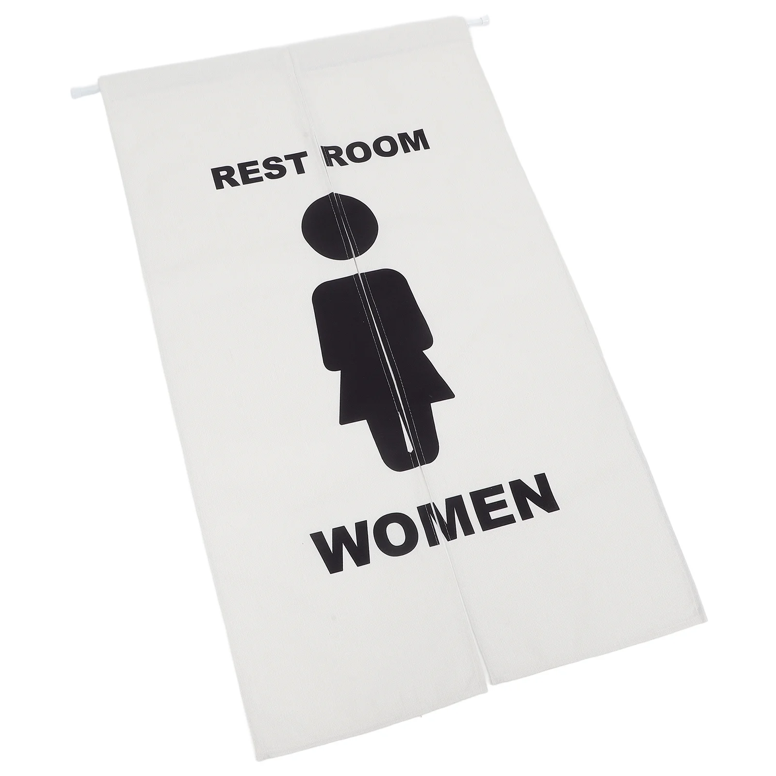 

1Set Stylish Toilet Doorway Curtain Wear Resistant Half Cover No Punch Setup for Office Mall Restroom Decorative Use