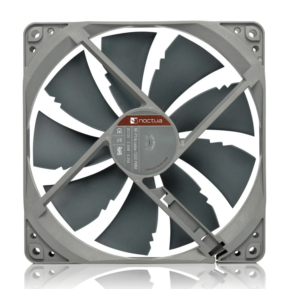 مراوح Noctua NF-P14s redux-1200/1500 PWM. 140 × 140 × 25 مم، 1200 دورة في الدقيقة، 19.8 ديسيبل، مراوح أداء 14 سم، مراوح علبة، مراوح مبردة بالماء